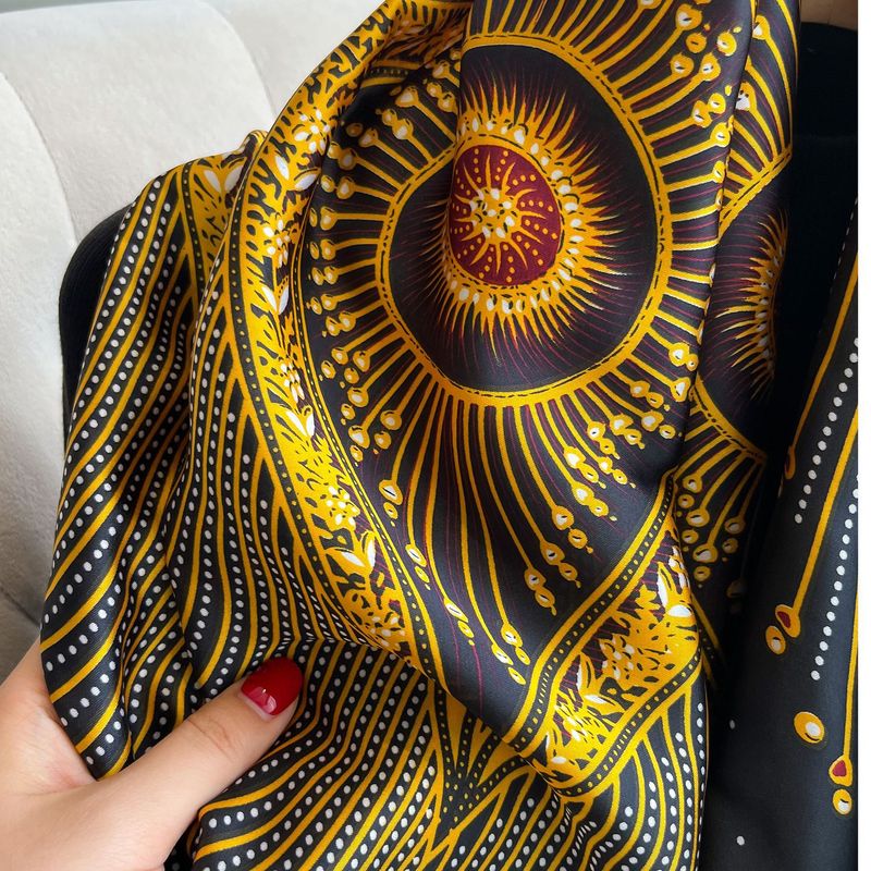 Spring Summer New Peacock Silk Women, Elegant and Versatile Long Shawl for Tourism, Sun Protection Scarf_voghion.com