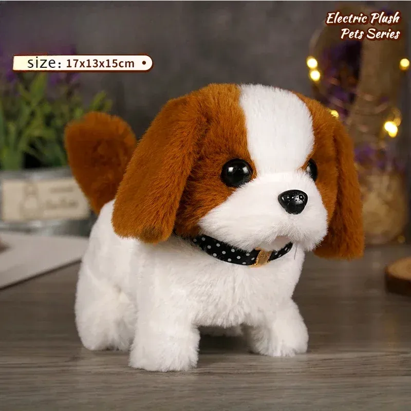 Plush Toys Puppy Electronic Toy Walking And Barking Dogs Tail Wagging Interactive Dog Toy For Kids Christmas Birthday Gift_voghion.com