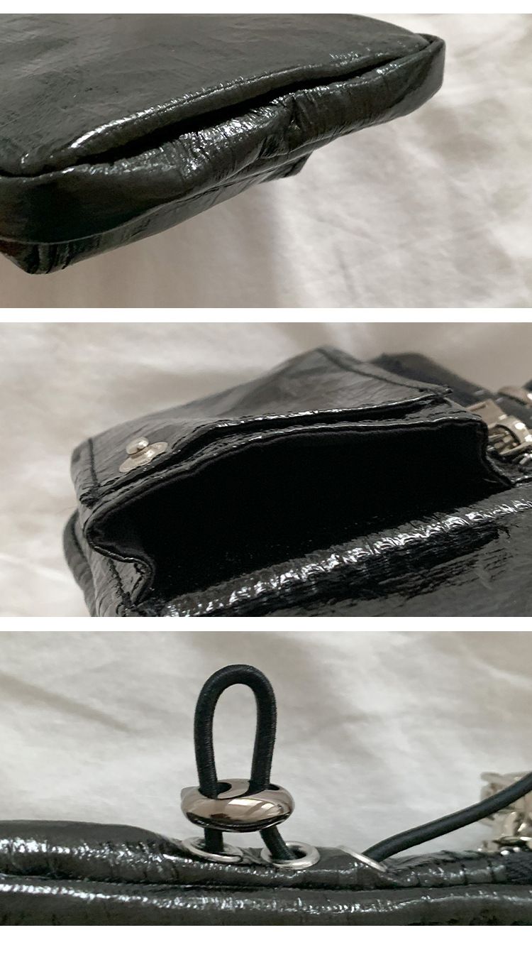Sac banane compact argenté à fermeture éclair, niche, haut de gamme, mini sac tendance pour téléphone portable_voghion.com