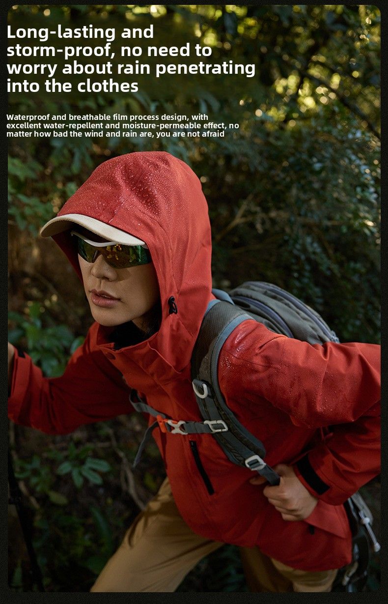 Ensemble deux pièces d'extérieur conforme aux nouvelles normes nationales, thermoscellé, veste à capuche en graphène, coupe-vent et imperméable, garnie de duvet de canard 90 g et collée._voghion.com