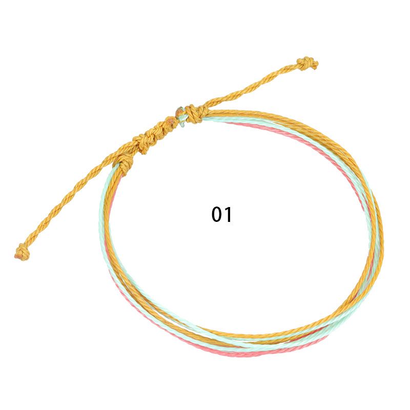 Bohemian Style Waterproof Wax Thread Woven Summer Surfing Anklet_voghion.com