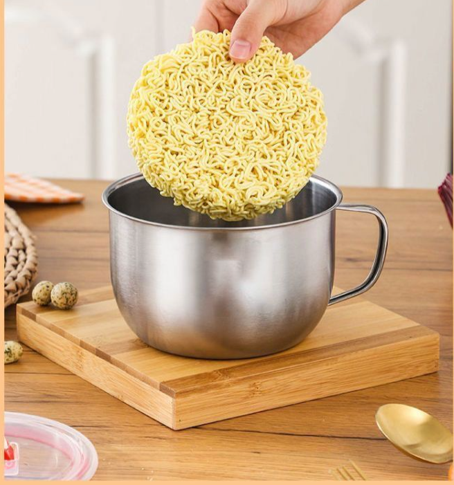 Stainless Steel Student Thickened Fast Food Lunch Box With Lid Household Instant Noodle Cup Soup Bowl Set Large Capacity_voghion.com