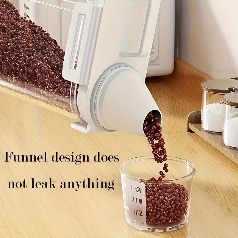 Airtight Food Storage Container With Lid - Leakproof, Moisture-Proof Kitchen Organizer For Grains, Nuts, Flour & Rice - Durable PE Material_voghion.com