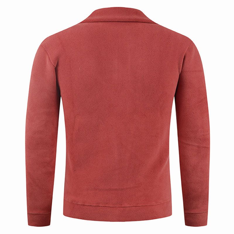 Herren-Sweatshirt aus doppelseitigem Sherpa-Fleece mit halbem Reißverschluss, 400 g/m² – Thermo-Pullover mit Stehkragen für den Winter – Schwere, lässige Streetwear (M bis 4XL)_voghion.com