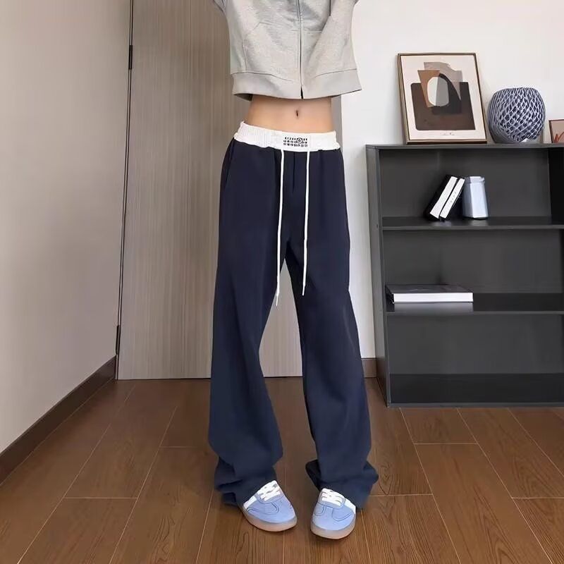 Herren-Streetdancehose in Marineblau – Gebogener Bund und tiefe Beinabschlüsse für Hip-Hop-/Jazz-Bewegungen (Schwarz/Marineblau) – Windabweisendes Polyester für hohen Tragekomfort_voghion.com