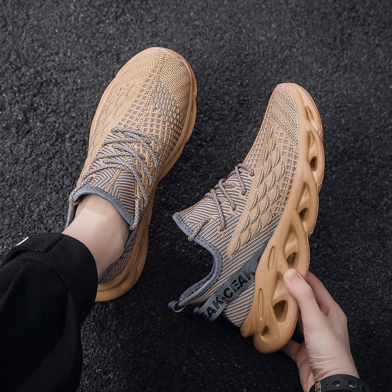 Herrenschuhe große Fischschuppen fliegende gewebte Sportschuhe Sommer dicke Sohlen trendige Herrenschuhe hochwertige kalte klebrige Kokosnussschuhe Männer_voghion.com