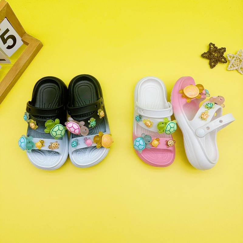 Süße kleine Schildkröte, vielseitige Kinder-Cartoon-Flachschuhe für Jungen und Mädchen, rutschfeste Strandsandalen mit weicher Sohle_voghion.com