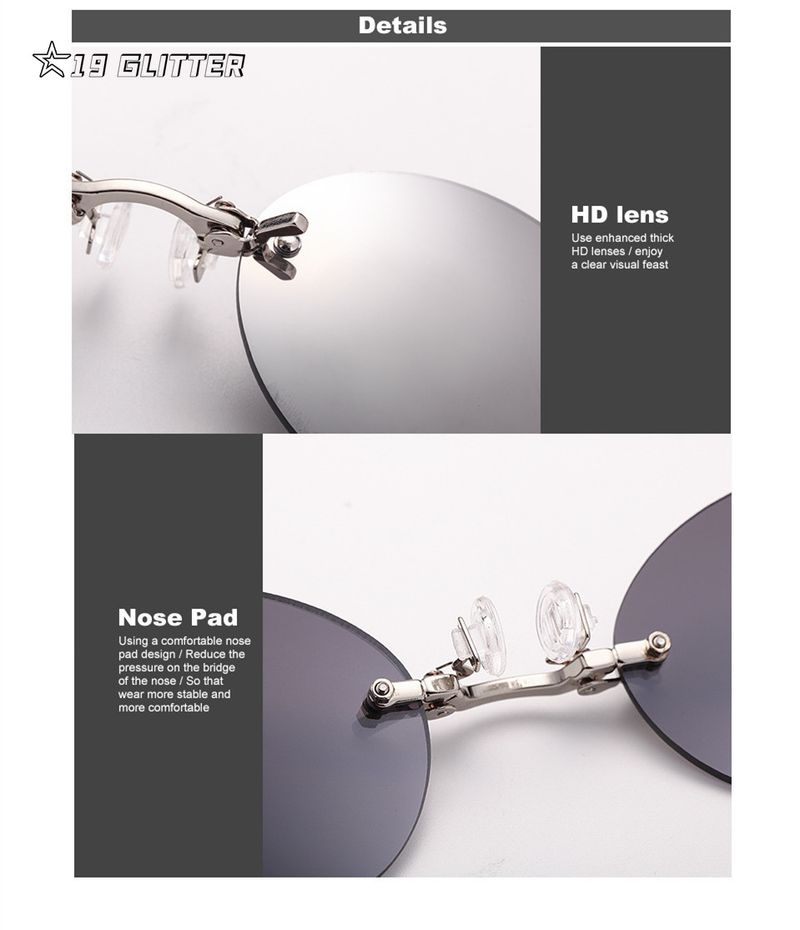 Uued saabumised klipsiga ninaga ümmargused raamita Matrix Morpheus päikeseprillid mini raamita vintage meeste prillid UV400_voghion.com