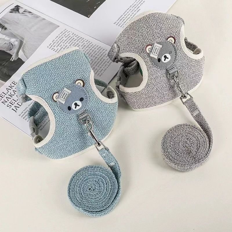 Coleira estilo colete Teddy Bichon Peitoral para cães pequenos Gatos Andando Coelho Corda Corrente Suprimentos para animais de estimação_voghion.com