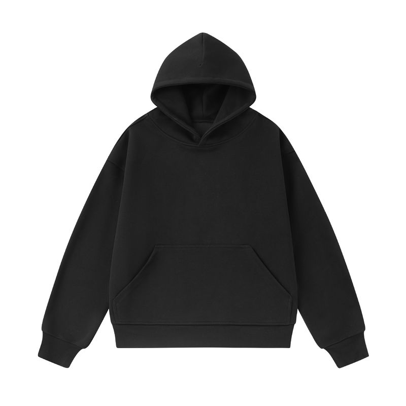Moda uomo RDT | Felpa con cappuccio stile americano Cleanfit grigia 550G, felpa corta con cappuccio tinta unita per uomo_voghion.com