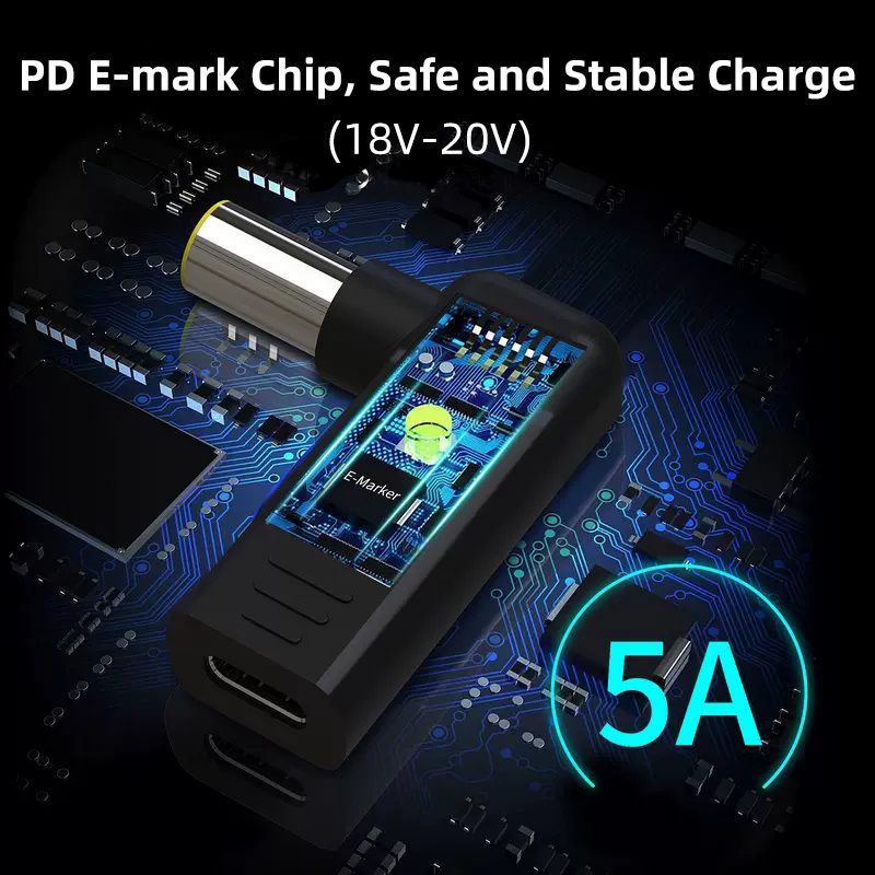 Laptop Power Adapter Connector DC Plug USB Type C Female To Universal Male Jack Converter For HP Dell Asus Acer Lenovo_voghion.com