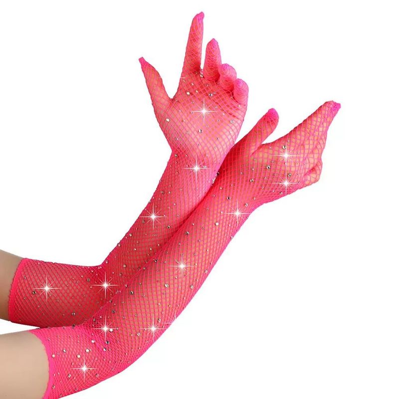 Fischnetz Strass 45cm Vollfinger Lange Arm Ärmel Heißer Verkauf Handschuhe_voghion.com