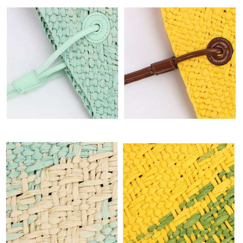 Women's Bags Gradient Blue Small French Straw Bag Large Capacity Commuting Shopping Shoulder Underarm Bag Holiday Travel Woven Bag_voghion.com