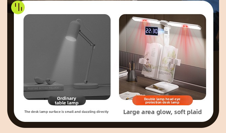 Lampada da studio a LED con supporto per libri e correzione posturale, illuminazione di livello AA, controllo touch, CRI 80-89, certificazione CE (modello 903A)_voghion.com