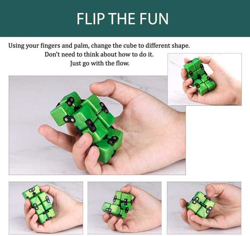 Verbessertes Würfel-Zappelspielzeug, cooles Mini-Gadget, am besten zum Stress- und Angstabbau und zum Zeitvertreib, speziell gestaltete Textur, künstlerisch und modisch (Saphir)_voghion.com