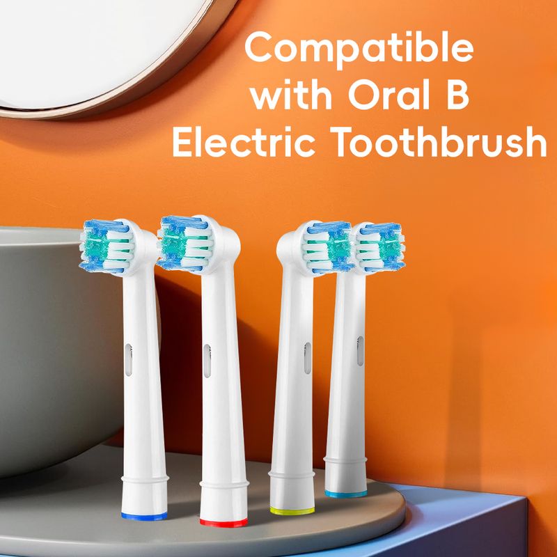 4 Stück Kompatibel mit Oral B Elektrischen Zahnbürsten Ersatzzahnbürstenkopf, Professionelle Bürstenköpfe Nachfüllpackungen Für 1000 1500 3000 7000 7500 8000 9000_voghion.com
