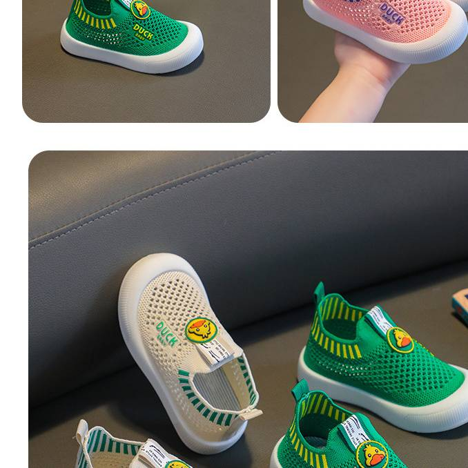 « Baskets respirantes pour enfants – Chaussures de course légères en maille avec semelle en caoutchouc antidérapante pour garçons et filles (vert/beige, pointures 21 à 32) »_voghion.com