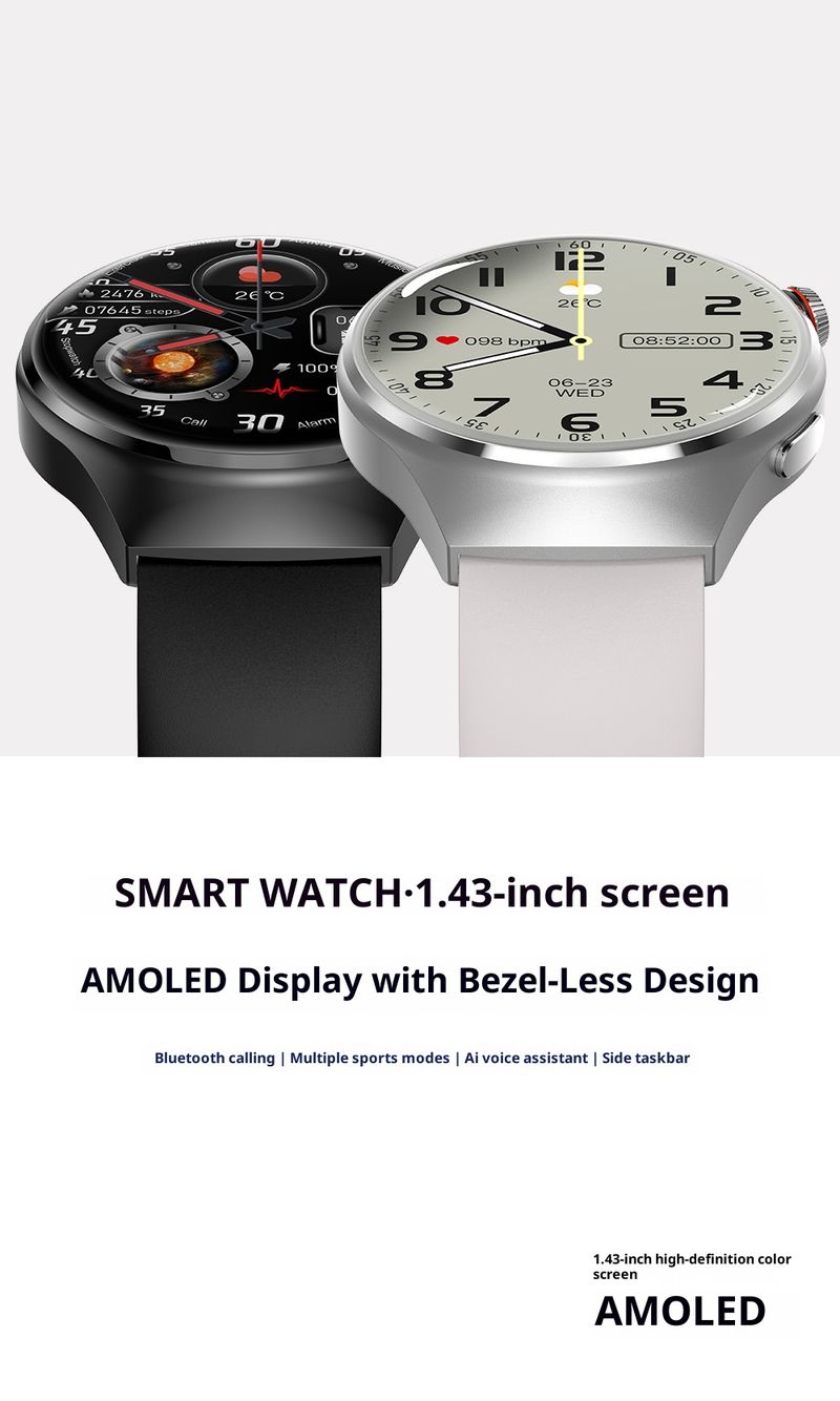 Smartwatch con chiamate Bluetooth - Batteria da 7-14 giorni, monitoraggio dell'ossigeno nel sangue e del sonno, fitness tracker impermeabile, touchscreen, ricarica magnetica_voghion.com