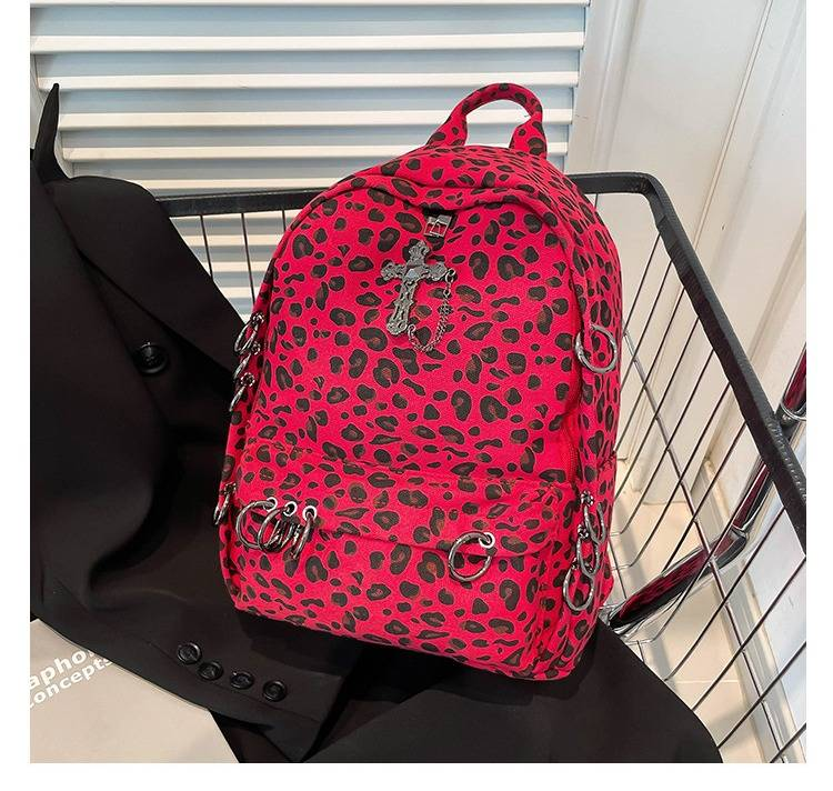 Fashionable Leopard Print Backpack For Women - Large Capacity Stylish Rucksack With Zipper Pockets, Perfect For College, Commuting & Travel_voghion.com