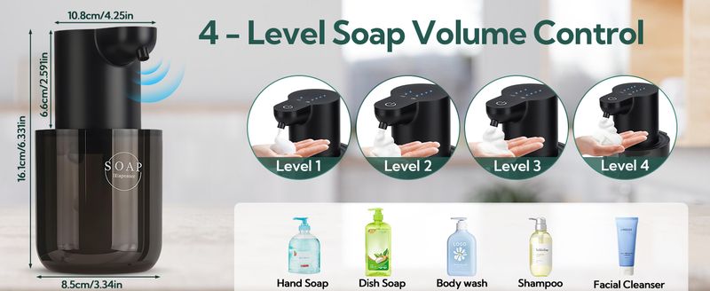 2-Pack Auto Foam Dispensers - USB Rechargeable 400ml_voghion.com