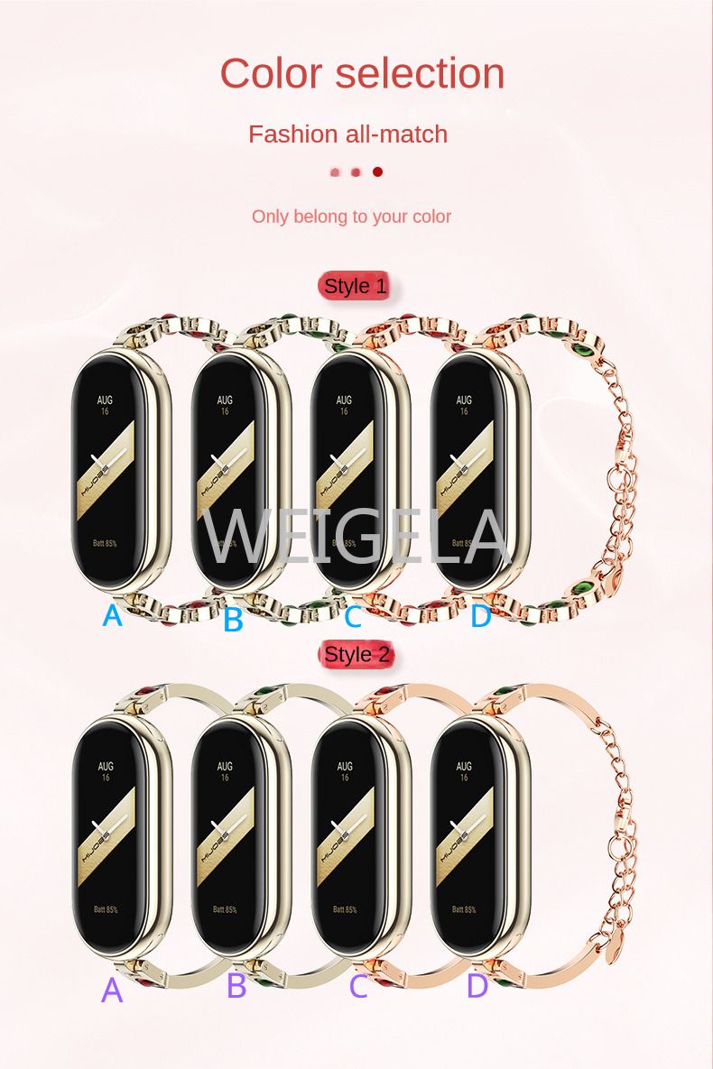 Curea de schimb din oțel inoxidabil pentru Xiaomi Mi Band 8, brățară pentru brățară pentru femei, accesorii pentru ceasuri inteligente_voghion.com