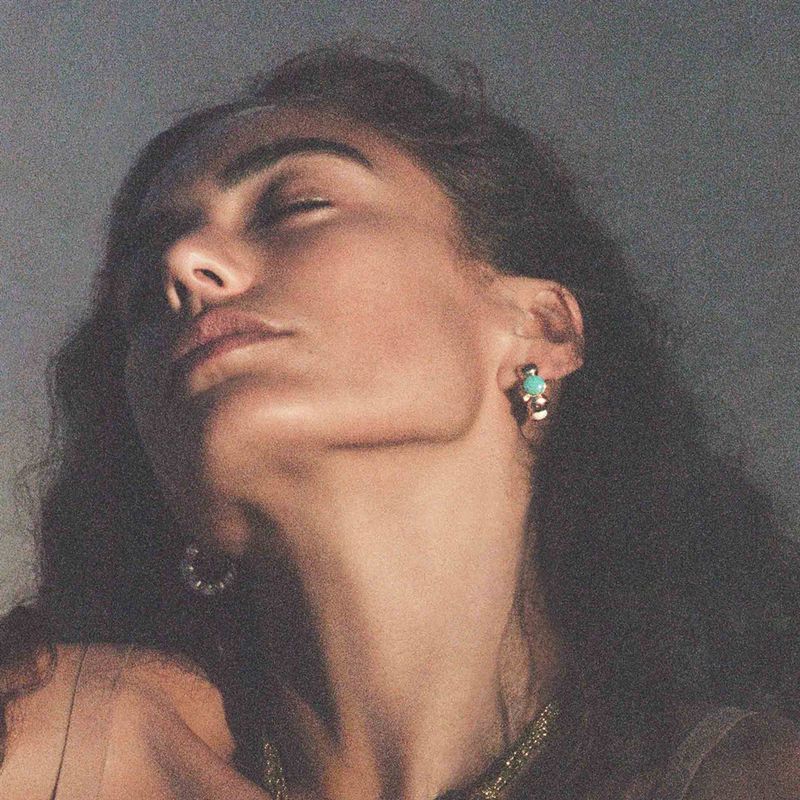 Damenschmuck, elegantes Set mit unregelmäßigen Amazonit-Ohrringen und -Ringen, geometrische Ohrringe im Vintage-Boho-Stil und stapelbare Ringe für Frauen_voghion.com