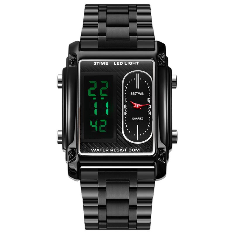 Quadratische elegante Mode-Armbanduhr Herren elektronische männliche Arzt Pass BESTWIN Uhr_voghion.com