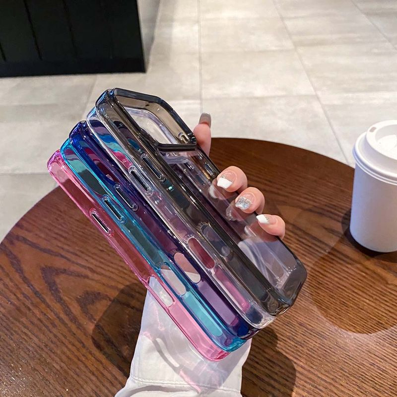Space TPU Clear Phone Case For IPhone 17 17 Air 16e 16 Plus Pro Max Shockproof Acrylic Armor Cover Colorful Frame Bumper Shell_voghion.com