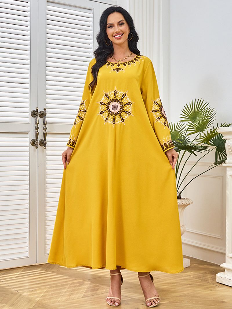 2025 Muslim Dubai Abaya Damen Besticktes Gewand Abendkleid 3A2_voghion.com