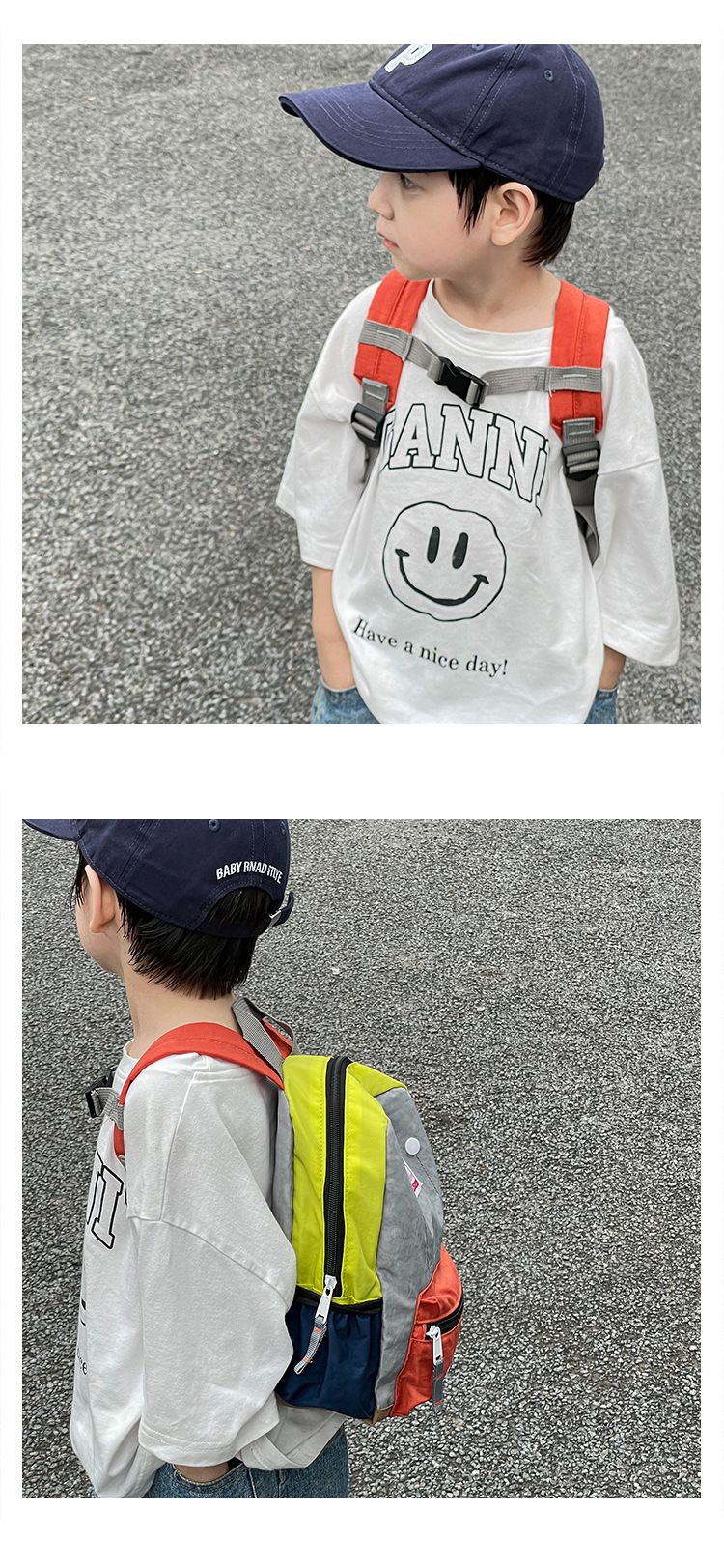 Neuer Kinderrucksack – Leichte Schultasche aus Segeltuch mit ergonomischer Rückenstütze, Rucksack im schlichten Stil für Jungen und Mädchen (zurück zur Schulzeit)_voghion.com