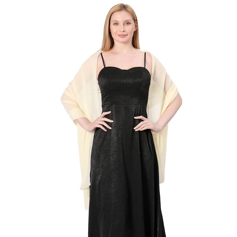 Scialle lungo in chiffon tinta unita di alta qualità per sposa, damigelle, abito da sposa, ballo di fine anno, cena, scialle da donna_voghion.com