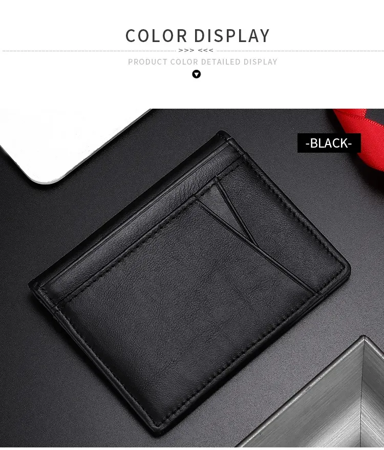 Designer Bag Ultra Thin Soft 100% Genuine Leather Mini Credit Multi RFID Slim Small Card Holder Men's Wallet_voghion.com