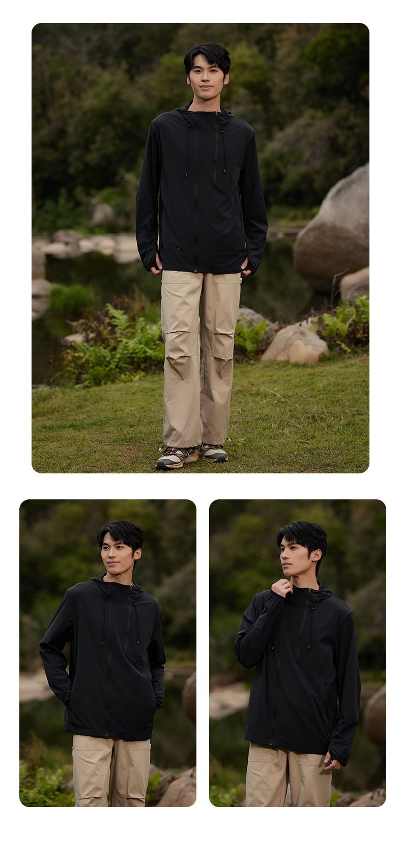 Giacca da coppia con protezione UV ad asciugatura rapida – Felpa con cappuccio rinfrescante e solare con UPF 50+ e pannelli in rete traspirante per escursioni e viaggi (unisex, M-4XL)_voghion.com