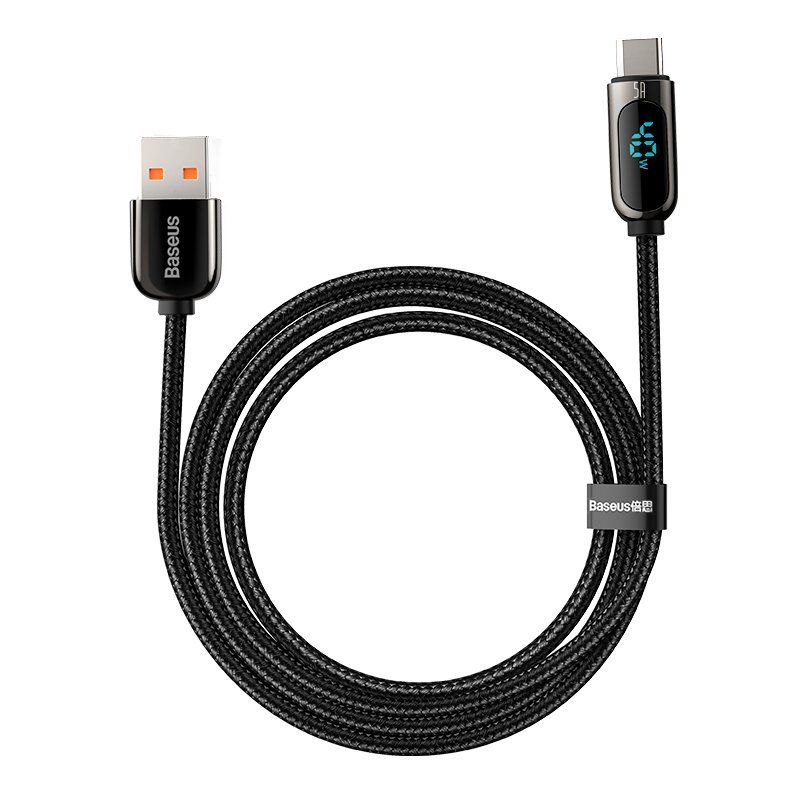 Câble de charge rapide Baseus USB vers Type-C 5A, câble de données LED pour Huawei et LG_voghion.com