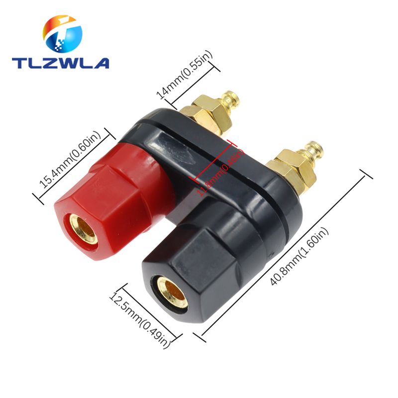1PCS Couple Terminals Red Black Connector Amplifier Terminal Binding Post Banana Speaker Plug Jack_voghion.com
