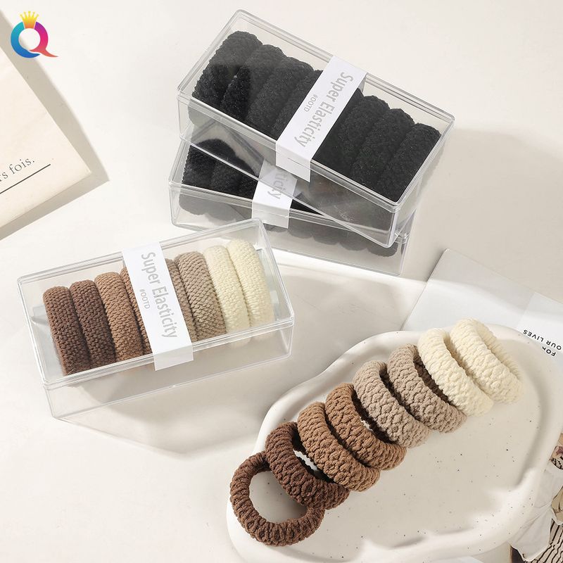 Corda per capelli in scatola spessa con bobina di lana ad alta elasticità, fascia per capelli in gomma di alta qualità, senza cuciture, anello per capelli all'ingrosso_voghion.com