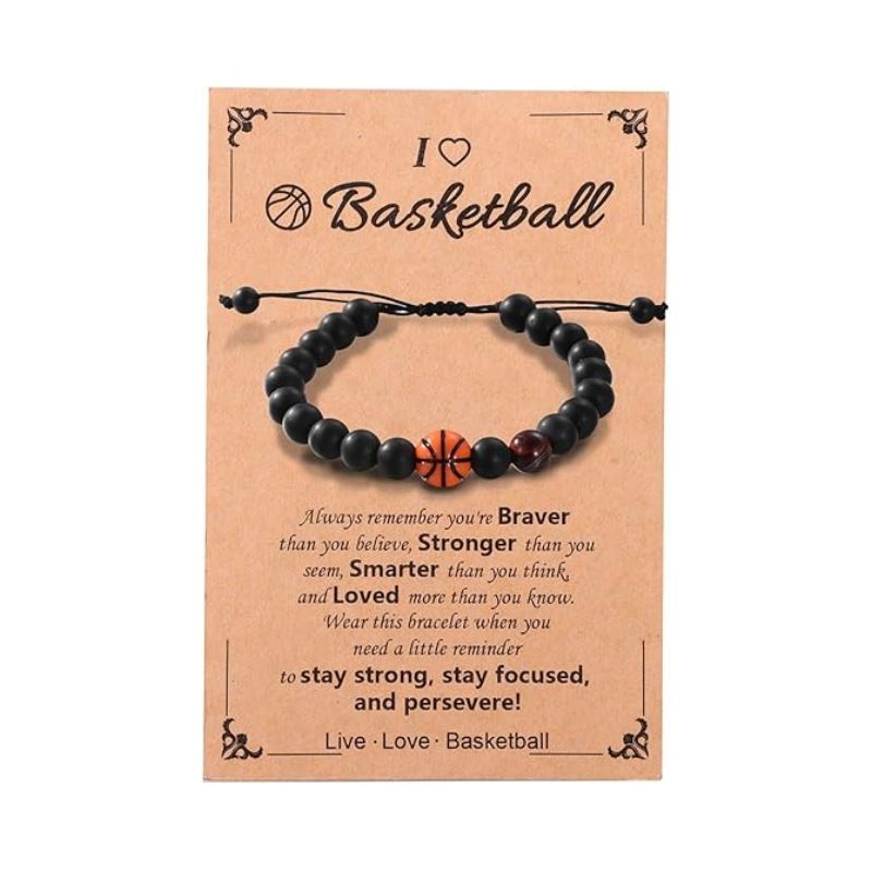 Men's Sports Bracelet - Black Matte Stone & Red Tiger Eye Beads (Adjustable, Gift Ready)_voghion.com