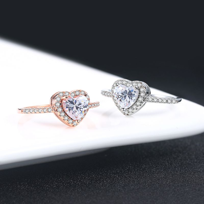 Misty Moon Classic Anello di fidanzamento da donna Micro set AAA Zircone placcato platino Anello con diamanti Gioielli_voghion.com
