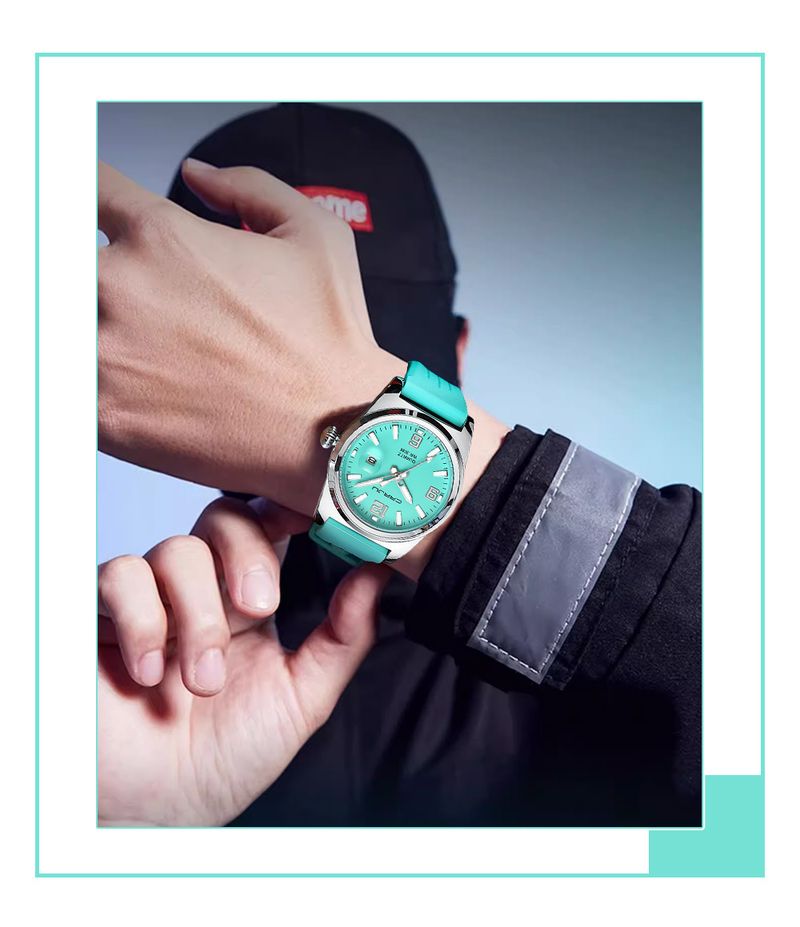 Runde Kalenderuhr für Herren und Damen mit wasserdichtem Silikonarmband, minimalistisches Design, Uhr im Freizeit- und Business-Stil_voghion.com