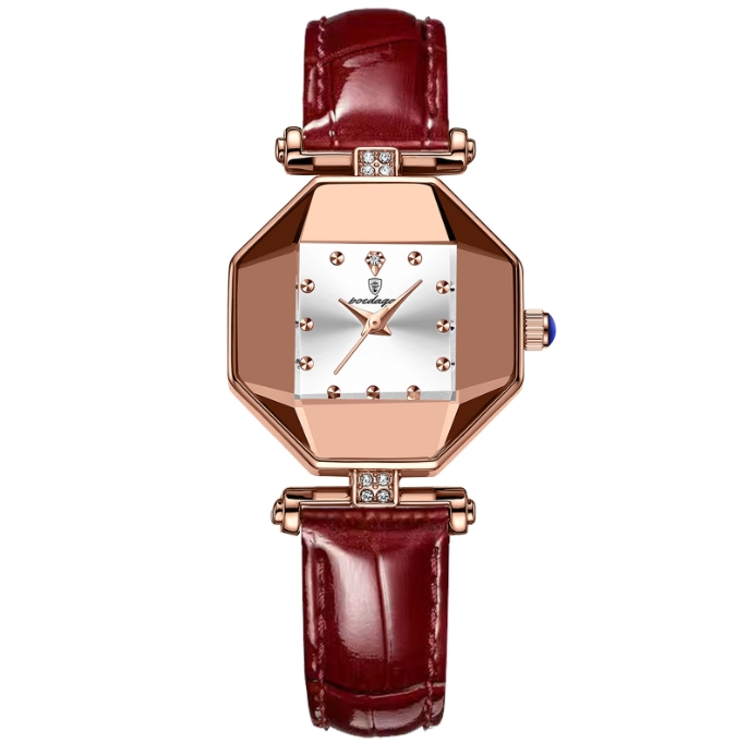 OLEVS Women's Luxury Polygon Pointer Quartz Watch Retro Dial Cutting Watch Waterproof Fashion Analog PU Leather Wrist Watch_voghion.com