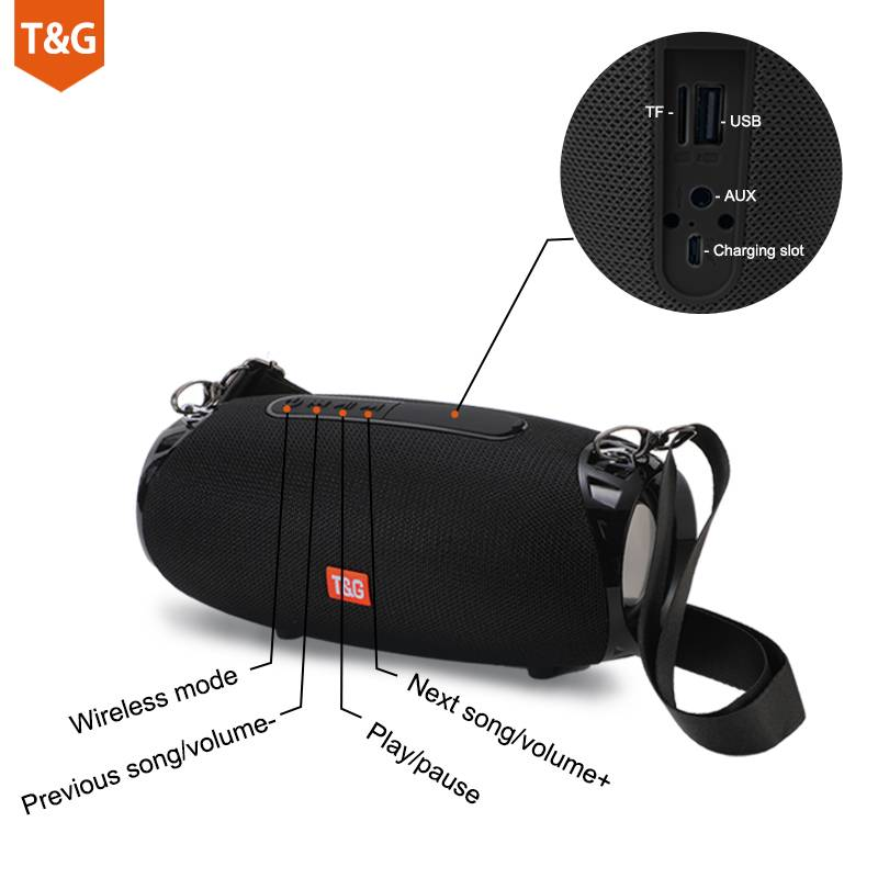 Alto-falante estéreo sem fio TG534 com alto-falantes duplos, design à prova d'água, subwoofer estéreo TWS_voghion.com