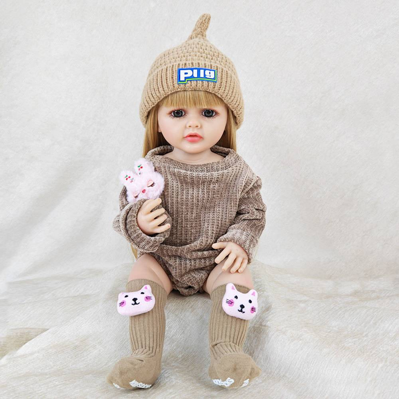 Poupée de simulation de 55 cm bébé en caoutchouc souple fille habiller jouet princesse cadeau d'anniversaire poupée éducative_voghion.com