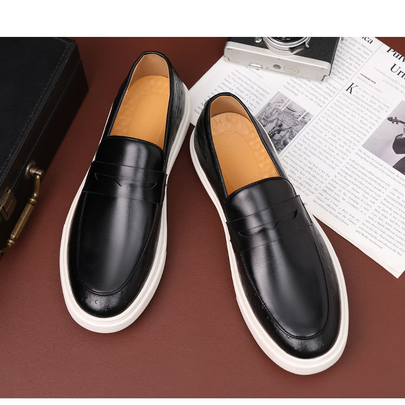 Fashion men's shoes Leather shoes casual board shoes loafers_voghion.com