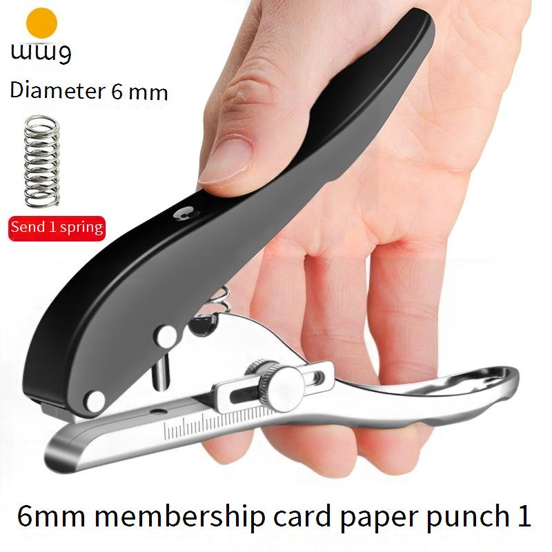 Office Binding Supplies Hand Held Hole Puncher Student Punching Machine Edge Strip Punching Pliers Single Round Hole Paper Pvc Card Puncher_voghion.com