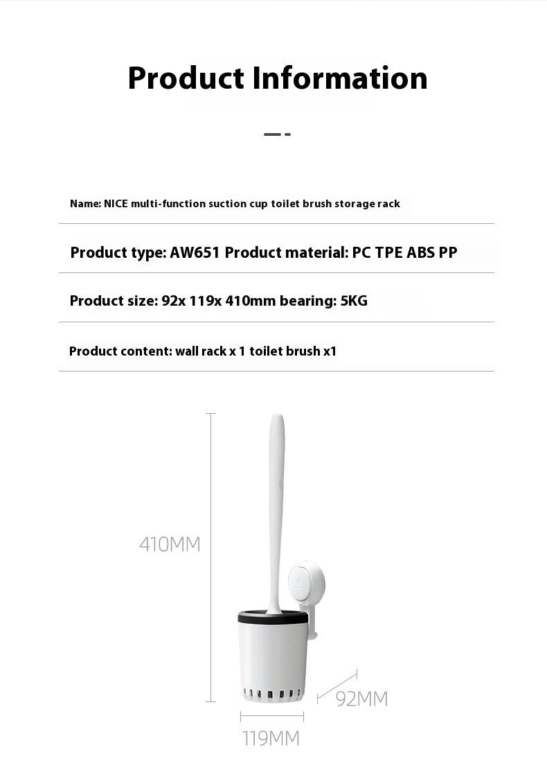 Toilettenbürstenset zur Wandmontage – Reinigungsbürste mit langem Griff und weichen Borsten für das Badezimmer, Installation ohne Bohren, inklusive Halter und Ersatzkopf_voghion.com