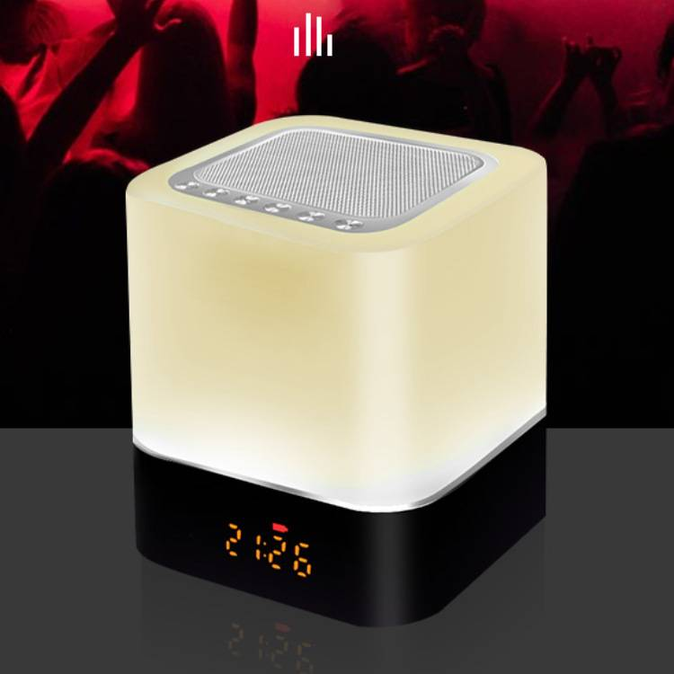 LED Colorful Light Bluetooth Speaker Portable USB Night Light Alarm Clock Patting Light Wireless Audio_voghion.com