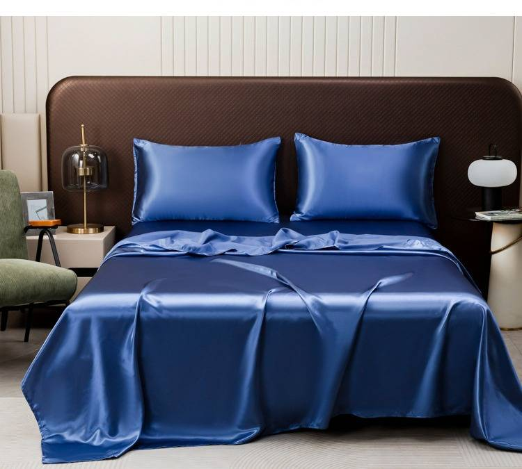 Set di lenzuola di lusso in raso con federe - Morbide come la seta, antipiega, traspiranti - Dimensioni singolo/matrimoniale/queen size/king size - Biancheria da letto moderna in tinta unita_voghion.com