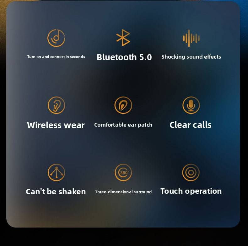 One True Wirelsess Earphone With Light Weight Comfortable Patch, Three-dimensional Sound Touch Operation For Sport_voghion.com