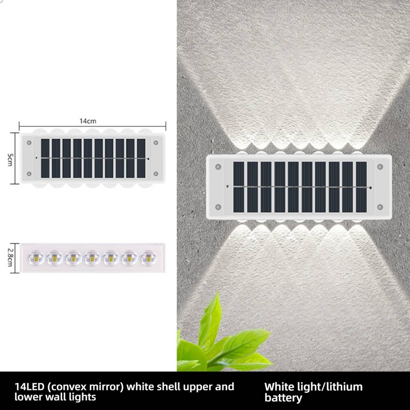 Solar-Wandleuchten für den Außenbereich, wasserdicht, Garten-Villa-Zaunbeleuchtung, LED-solarbetriebene Landschaftsleuchten für Hof, Terrasse, Balkon, Warmweiß/Kaltweiß_voghion.com