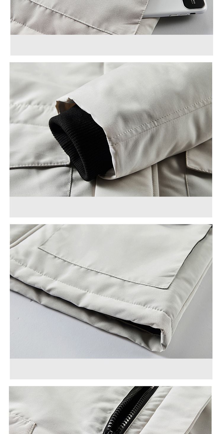Premium Detachable Hood Winter Coat For Men & Women - Thickened Polyester Padded Jacket With Multiple Pockets, Zip-Front Travel Outerwear_voghion.com